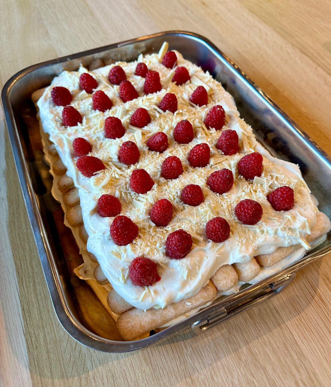 Witte Chocolade framboos tiramisu | 8 personen
