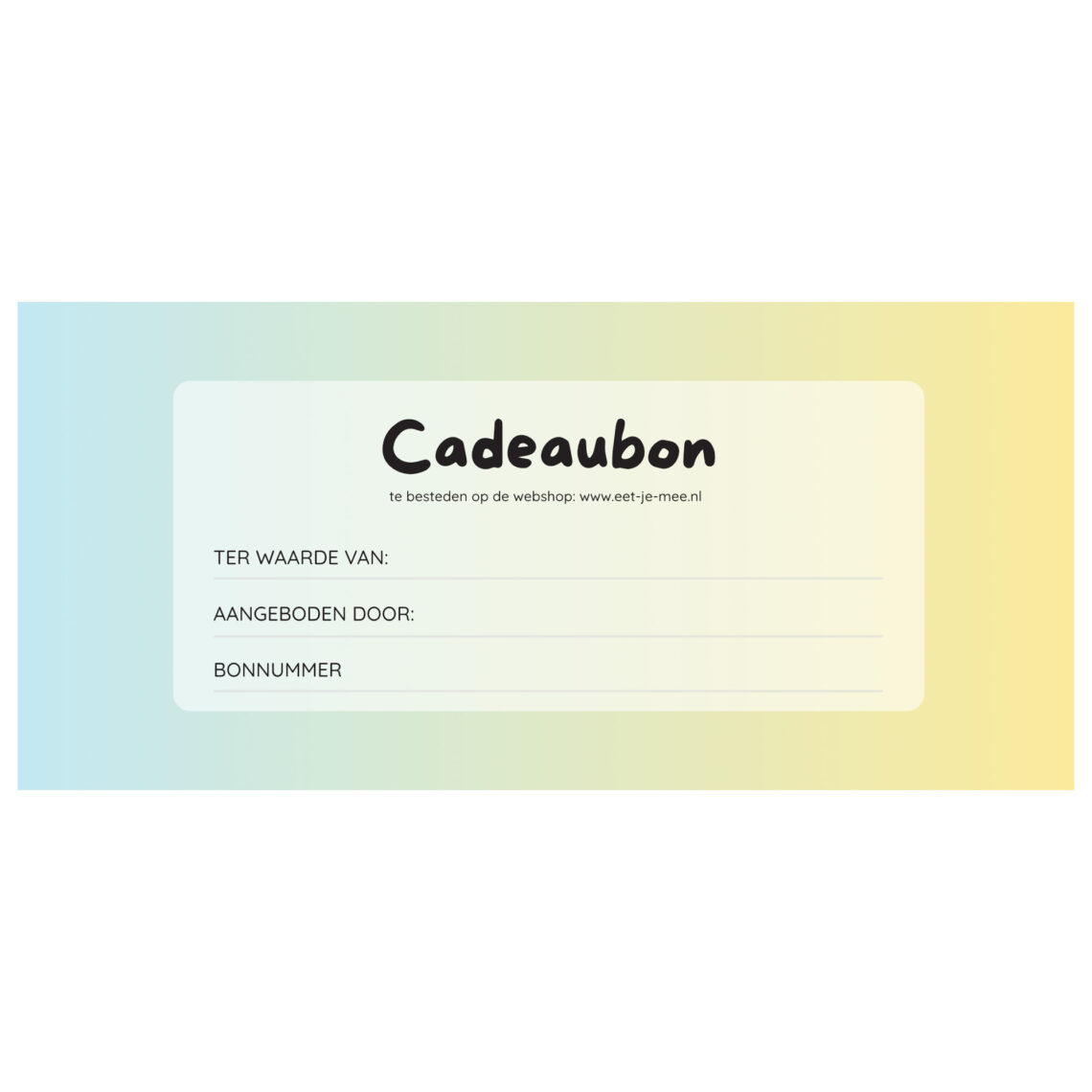 Cadeaubon Eet je Mee?