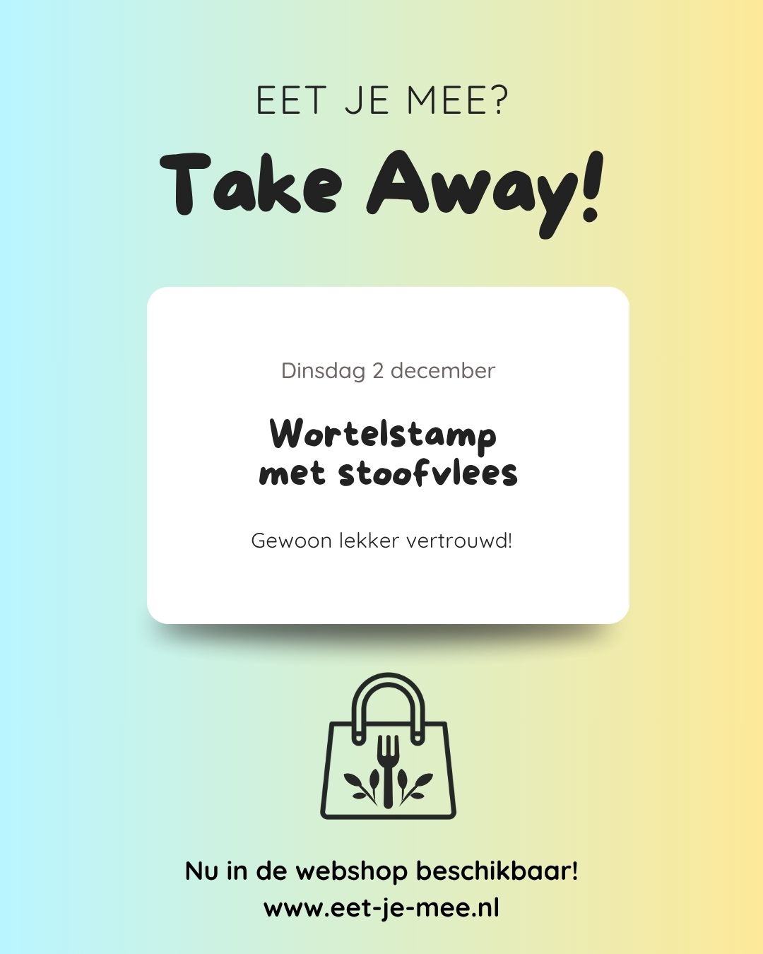 Di 2 dec - Wortelstamp met hachee